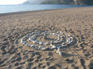Stein Mandala am Strand von Çıralı